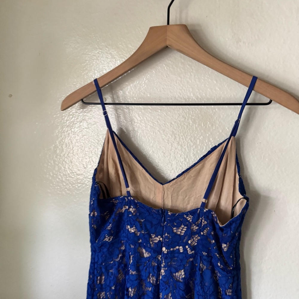 Lulus | One Wish Royal Blue Lace Midi Dress - Picture 6 of 7